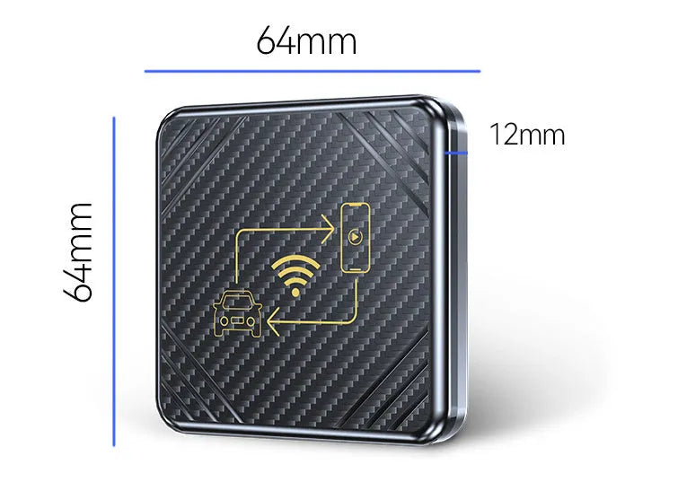 USB to wireless CarPlay and Android Auto conversion smart box in gold and white colours