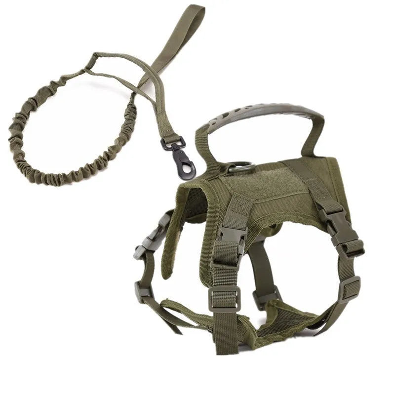 Cat chest strap vest harness in Oxford cloth free size with hand holding rope in black