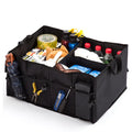 Black non-woven foldable car storage organiser bag 40cm long 26cm wide for boot package organisation