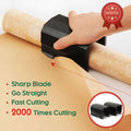 Plastic roll paper cutter in black, red, or green for cutting packaging scrolls and craft paper