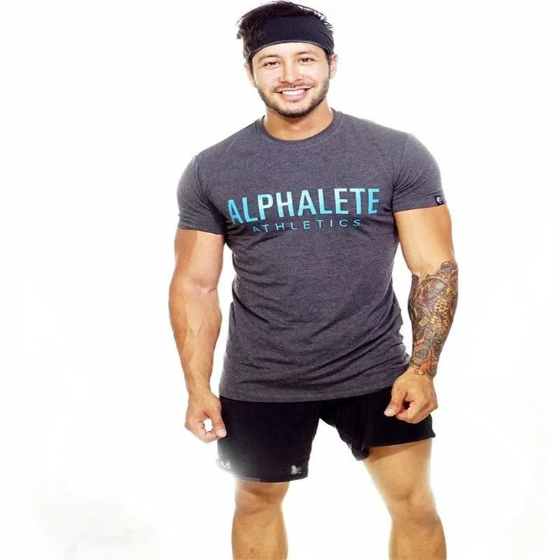 Mens cotton fitness t-shirt in black blue available in sizes S to XXL with crew neck