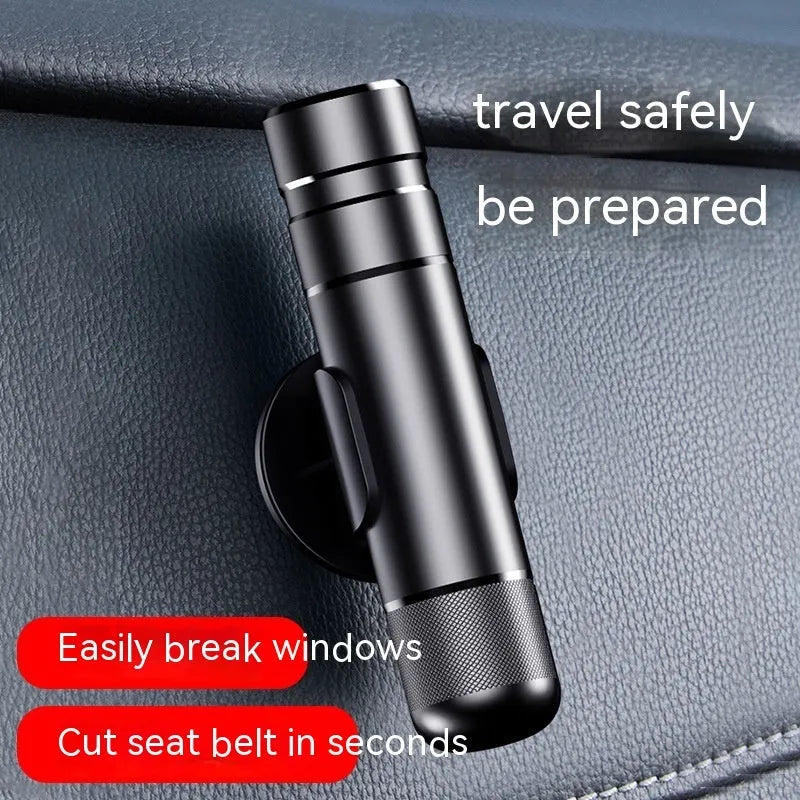 Aluminium alloy car safety hammer with seatbelt cutter and LED torch in 20x88mm size
