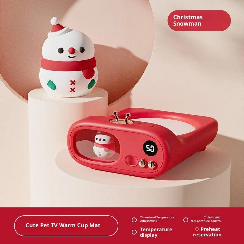 USB heating coaster with three temperature settings and automatic shutdown timer, compact 120x148x64 mm