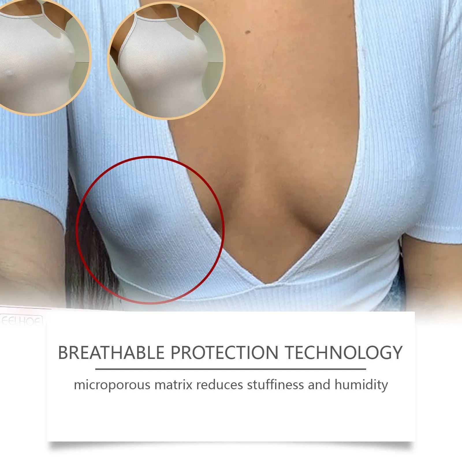 Two reusable adhesive silicone chest patches for invisible nipple concealment.