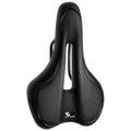 Bicycle saddle cushion with high elastic sponge padding in black or colourful casual and sporty designs.