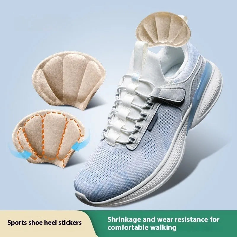 Three pairs of camel coloured anti-slip heel cushion pads for women's shoes