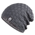 Cotton knit unisex beanie hat in khaki colour for winter warmth