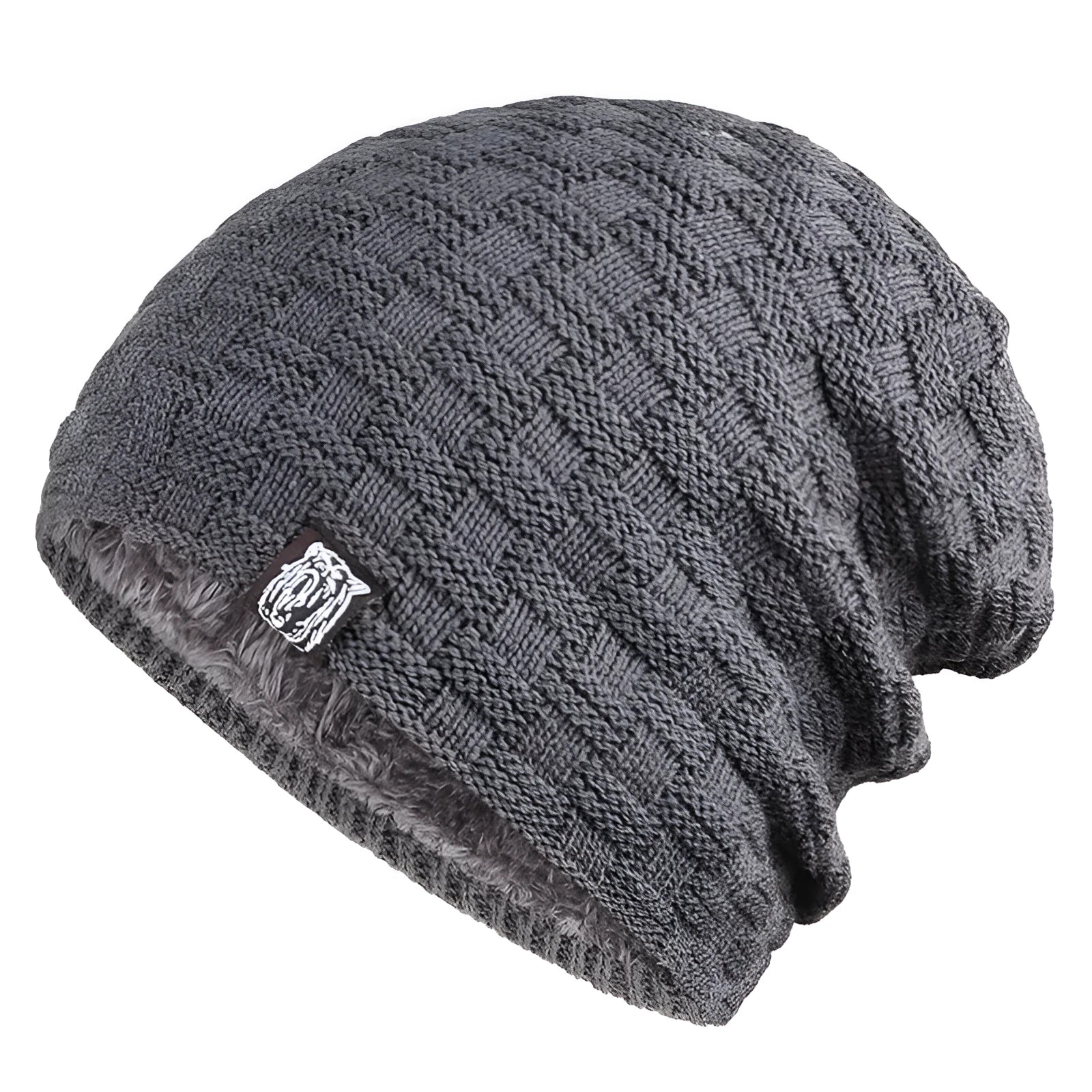 Cotton knit unisex beanie hat in khaki colour for winter warmth