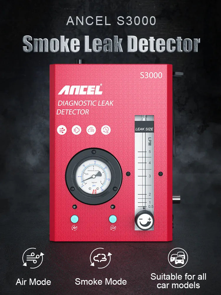 S3000 car smoke detector vacuum leak tool for automotive diagnostics with 12V power supply