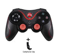 Black and white X3 version wireless Bluetooth game controller for Android phones with mobile phone clip.