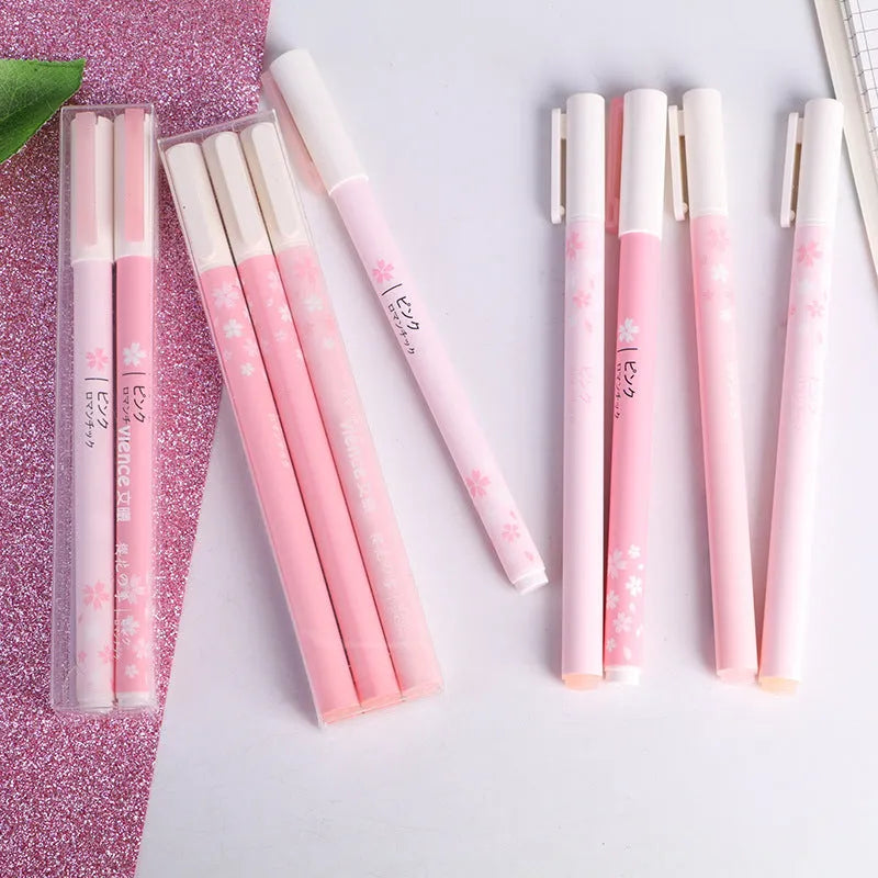 Sakura gel pen set showing 0.38mm and 0.5mm tip sizes in boxed presentation with plastic barrels