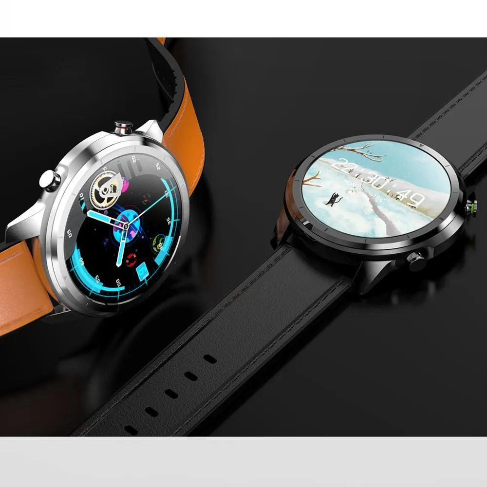 LEMFO LF26 smart bracelet on wrist showing 1.3-inch screen in a Brown Silver colour option.