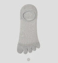 Modal five-finger ultra-thin boat socks in black, white, grey, and khaki colours for summer.