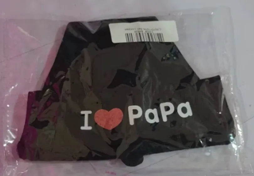 Cotton Lycra baby hat with love mama papa patterns in black grey white colours