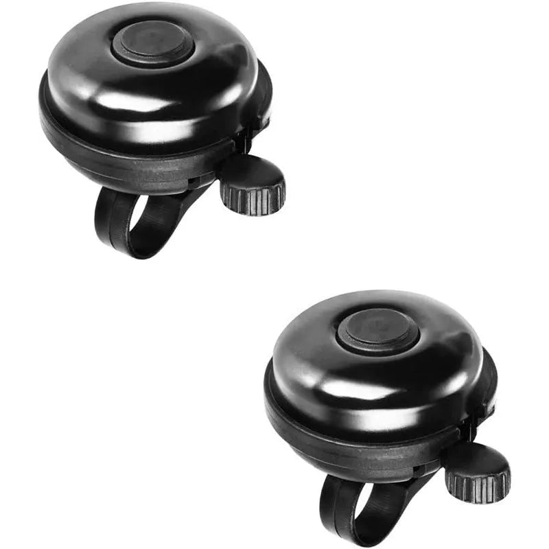 Black bicycle flat bell with 58mm diameter for mountain bike handlebars