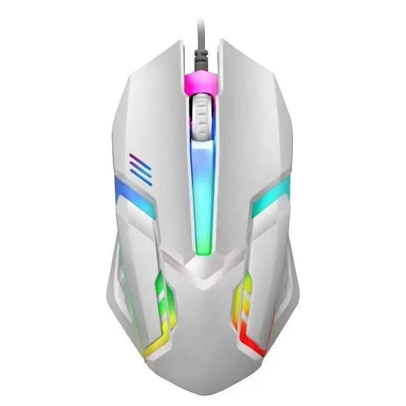 Wired luminous e-sports office computer mouse with USB interface and 1.35 metre cable, black colour