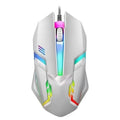 Wired luminous e-sports office computer mouse with USB interface and 1.35 metre cable, black colour