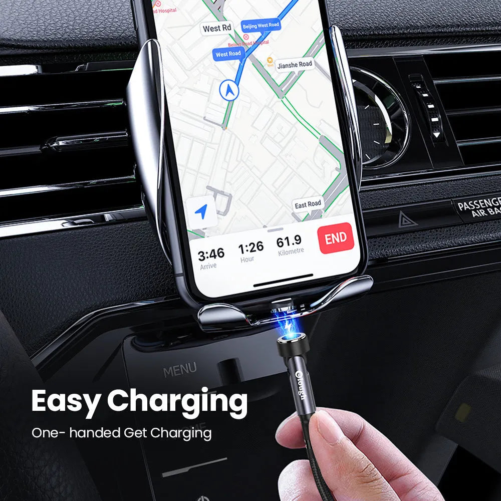 Elough 540 degree rotating magnetic charging cable 3-in-1 with seven-pin connector in grey