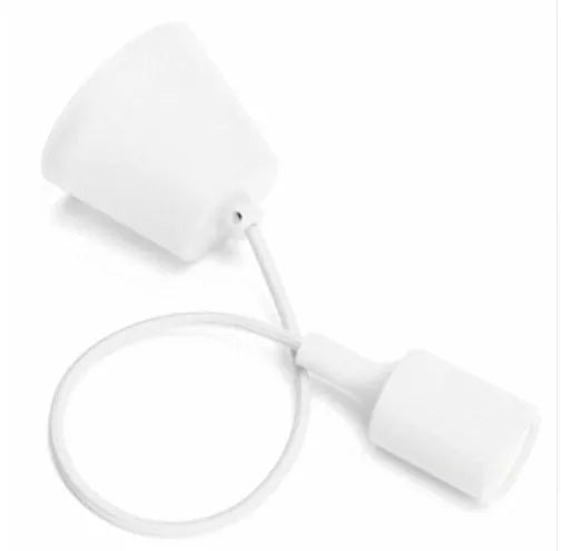 Silicone pendant lamp holder adaptor with 50cm cable for E26/E27 bulbs in multiple colours