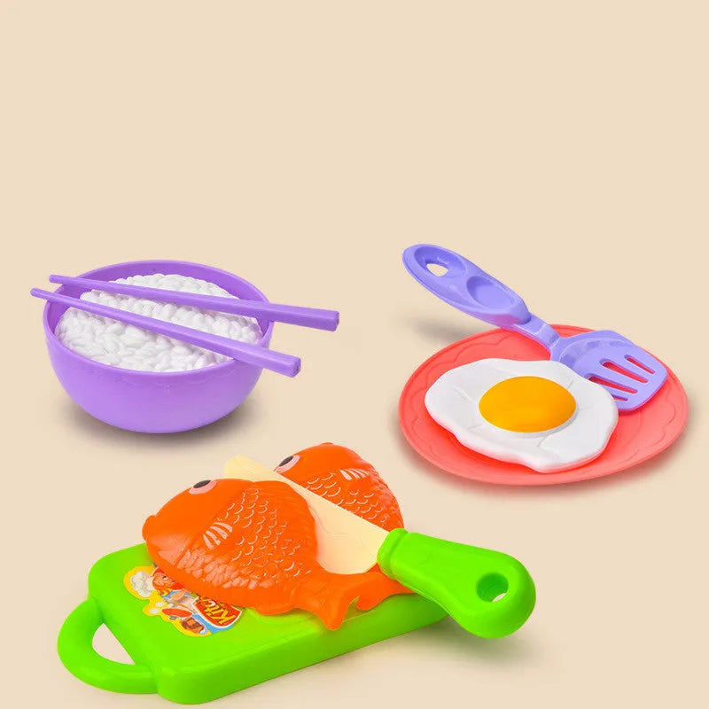 Blue plastic children's play house kitchen toy with simulated induction cooker for infants