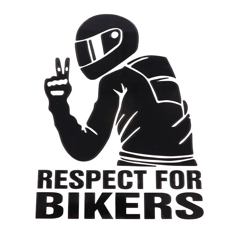 Respect for Bikers motorcycle sticker on pet material with strong adhesive backing