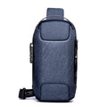Men's canvas chest bag in medium size with square shape and zipper opening