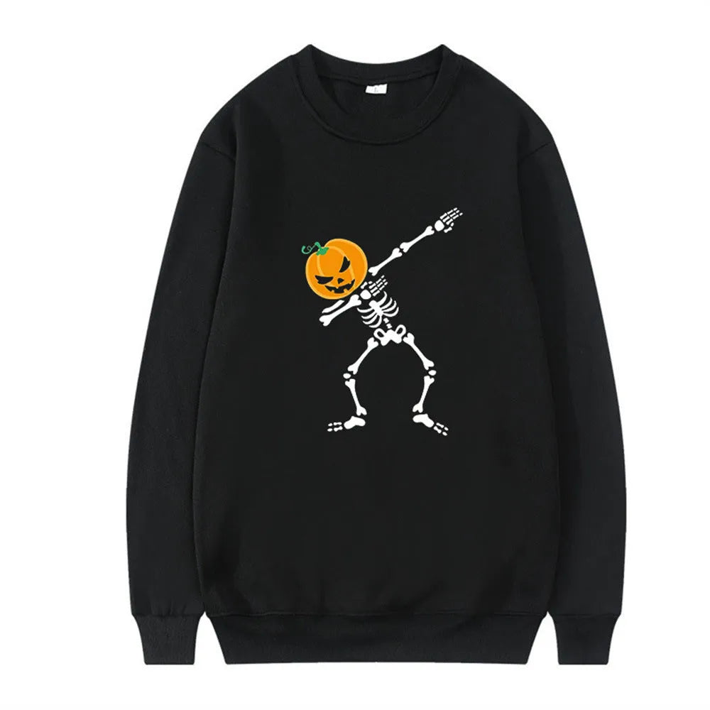 Women's printed cotton crew neck long sleeve top in black, red, yellow, white, or orange red colours