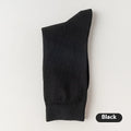Mid-calf men's business socks in pure combed cotton, solid colour options including army green, black and dark blue