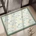Diatomaceous earth absorbent bath mat 50x80cm in beige with anti-slip surface on bathroom floor