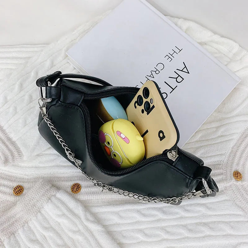 Women's fashion butterfly chain underarm bag in horizontal square shape with adjustable strap