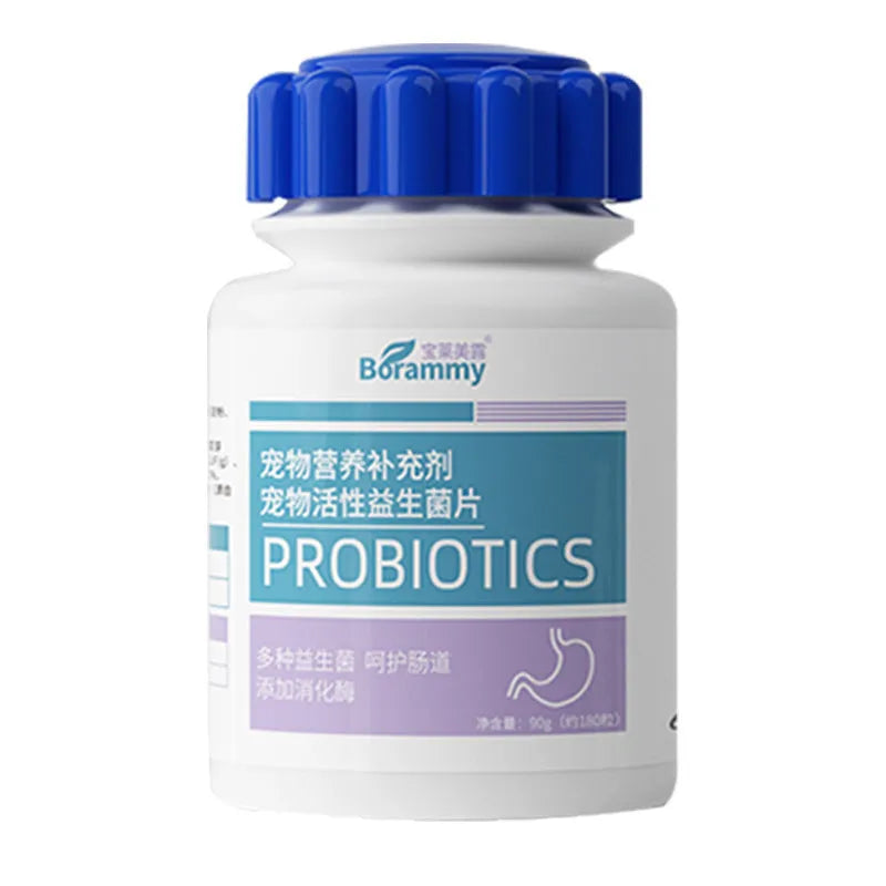 Bottle of Pet Active Probiotic Tablets containing 180 tablets for cats and dogs