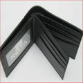 Pearl fishskin texture genuine leather wallet with horizontal square shape and sewing thread detail
