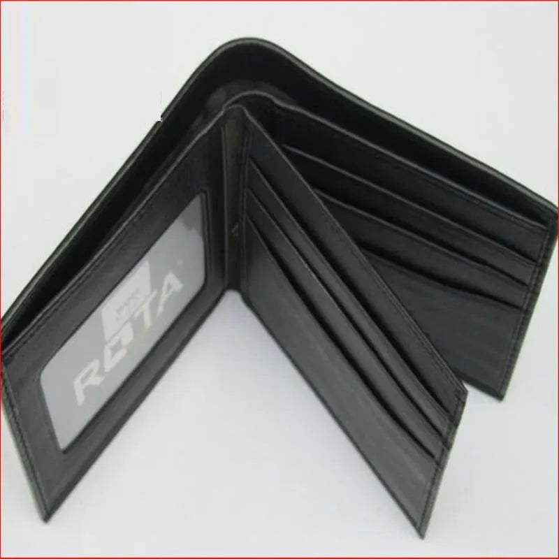 Pearl fishskin texture genuine leather wallet with horizontal square shape and sewing thread detail