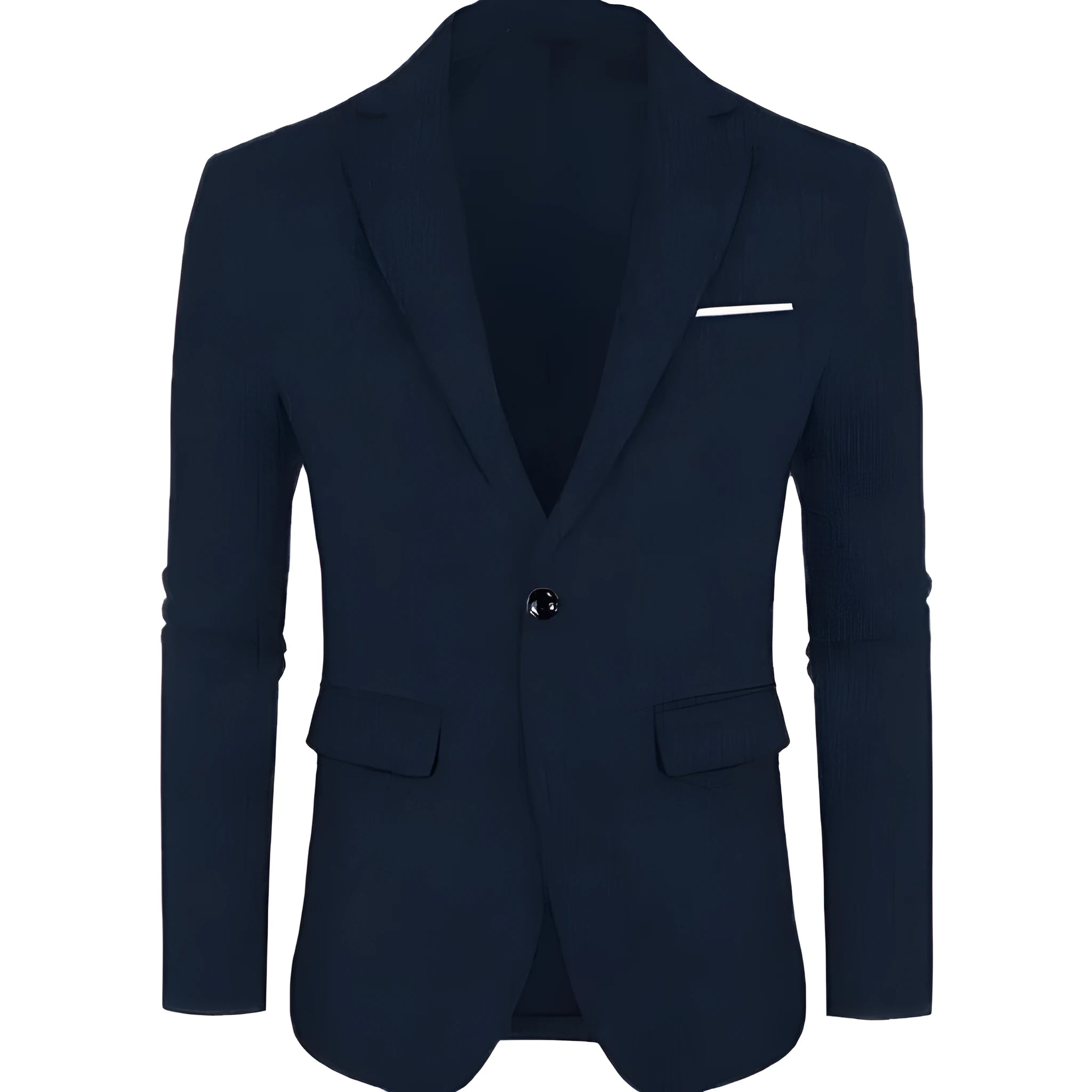 Men's linen leisure single button lightweight business suit jacket flat collar solid colour