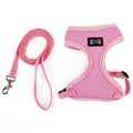 Anti-skidding mesh cat harness in Black with adjustable chest 28-38cm and 120cm leash on cat