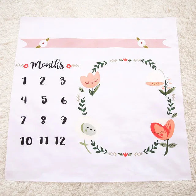 White square baby blanket measuring 100 by 100 centimetres made from polyester cotton fabric