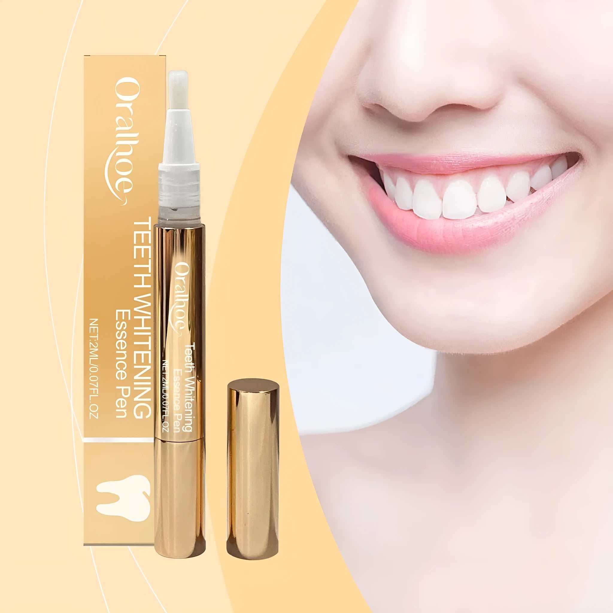 Portable toothbrush pen for oral care with 2ml capacity for teeth cleaning and brightening