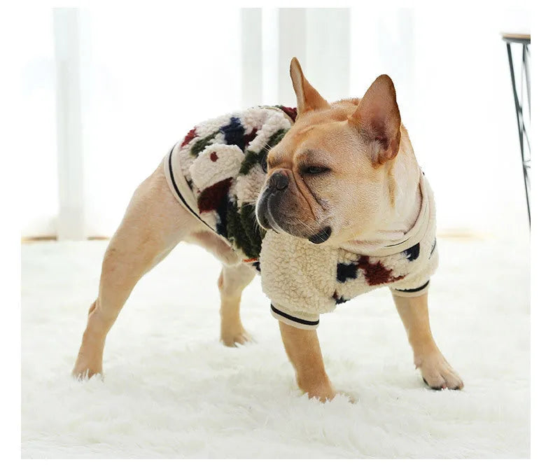 Camouflage dog hooded coat with two-legged design for dogs sizes XS to 2XL