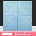 Light blue three-dimensional plants and flowers pattern XPE foam wall sticker measuring 70cm square