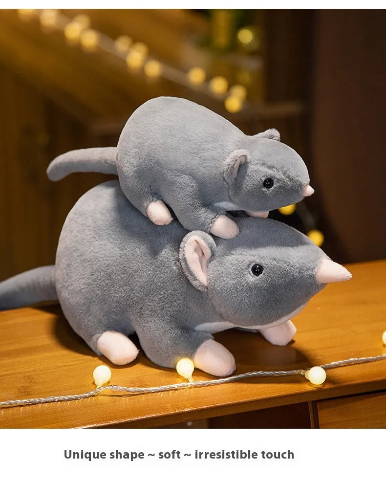 Cartoon mouse doll plush toy in three sizes: 32cm, 50cm, and 100cm heights