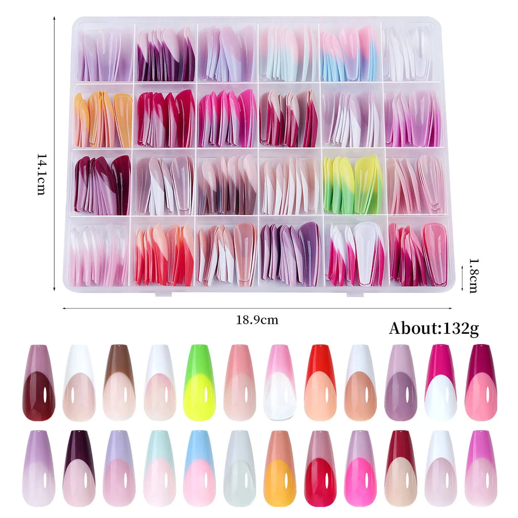 French Wear Seamless Removable Nail Stickers in French Wear Armour colour, 288-piece set
