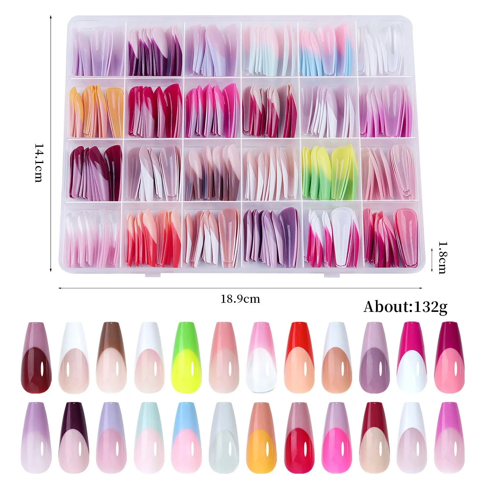French Wear Seamless Removable Nail Stickers in French Wear Armour colour, 288-piece set