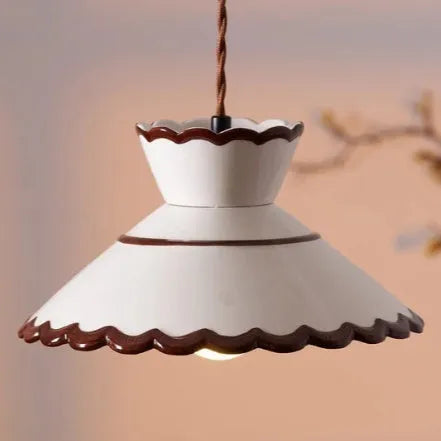 Single-head brass ceramic droplight with warm LED light, 33cm shade, adjustable height 0.5m