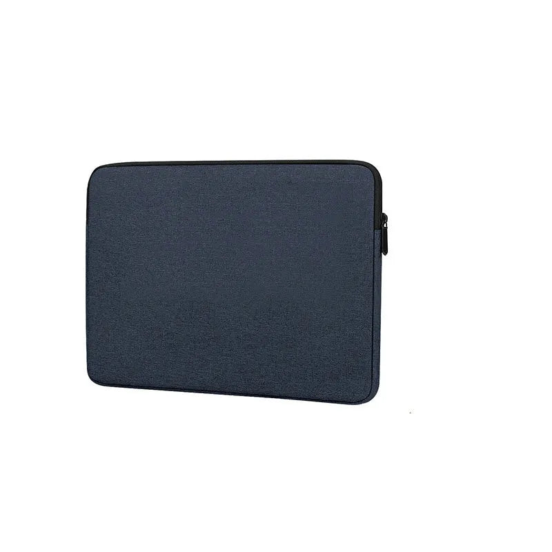 Ant cloth laptop liner bag in black with zipper closure, 13 inch size, placed on a flat surface