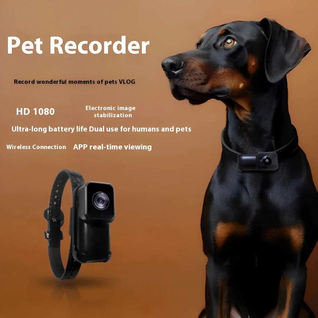 Black wifi camera neckband recorder on a table with a TYPE-C cable, dimensions 61.5x27x27mm.