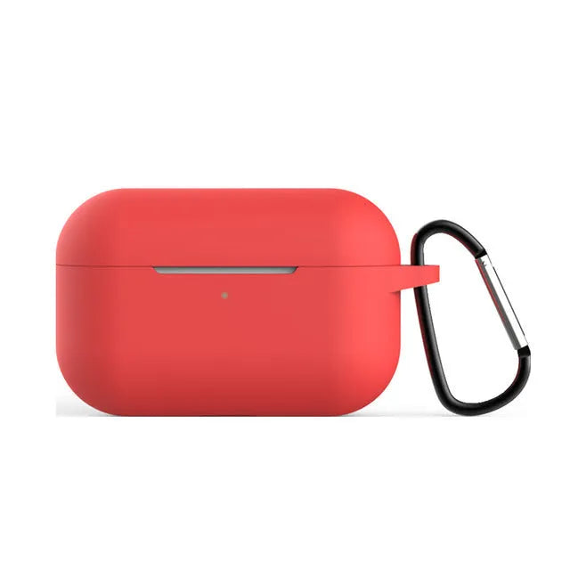 Soft silicone protective cover for AirPods Pro wireless earbud case in multiple colour options.