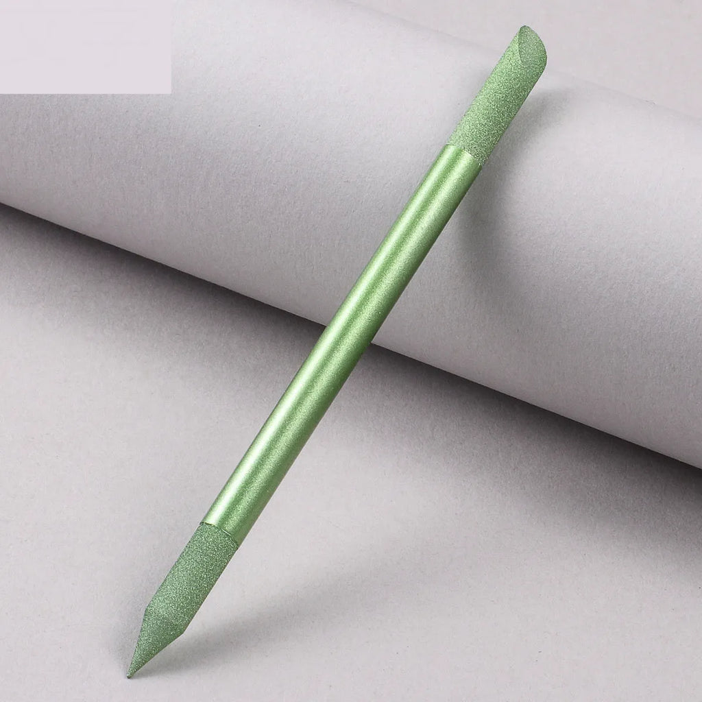 Crystal glass nail buffer tool with frotton engraving in multiple colour options