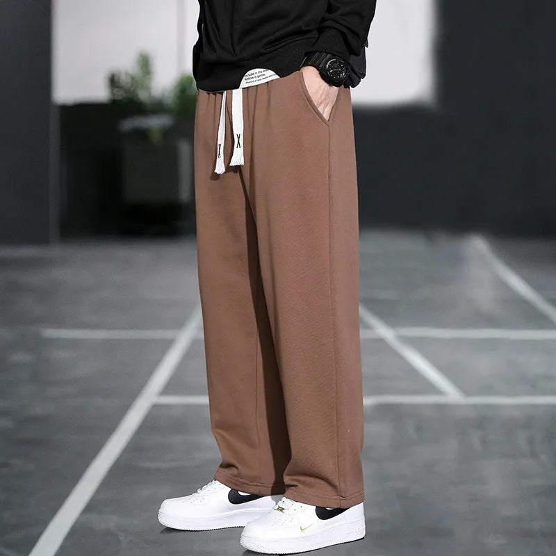 Men's bamboo fibre casual sports trousers with multiple pockets in grey colour