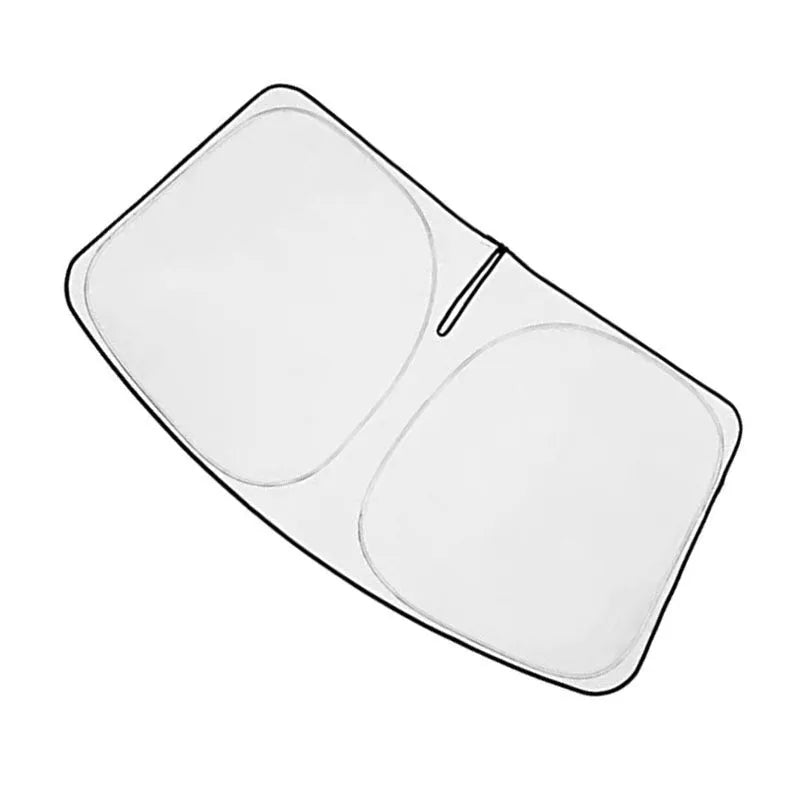 Custom silver tape sunshade cover for a Toyota NOAH XOVY 90 series car windshield