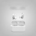 True wireless Bluetooth sports headphones in pearl white and magic night black colours